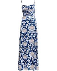 Agua Bendita - Arista Maxi-Jurk Met Open Rug En Schelpenprint - Lyst