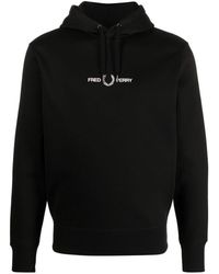 Fred Perry - Logo-embroidered Jersey Hoodie - Lyst