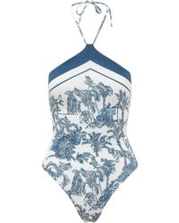 MC2 Saint Barth - Meryem Graphic-Print Halterneck Swimsuit - Lyst