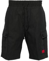 HUGO - Logo-Patch Ripstop Cargo Shorts - Lyst