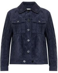 Self-Portrait - Flap-Pocket Suede Jacket - Lyst