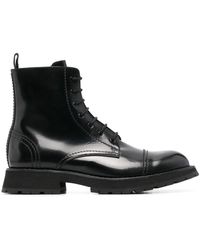 Alexander McQueen - Lace-up Leather Ankle Boots - Lyst
