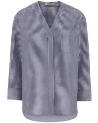 Max Mara - Gestreepte Katoenen-Popeline Shirt - Lyst