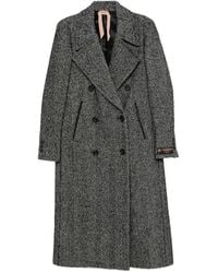 N°21 - Double-Breasted Woven Coat - Lyst