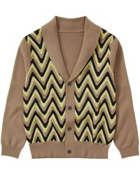 Closed - Zigzag-pattern Wool Cardigan - Lyst