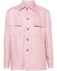 Tagliatore - Button-down Linen Shirt Jacket - Lyst