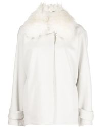 Stella McCartney - Faux-Fur Collar Wool Coat - Lyst