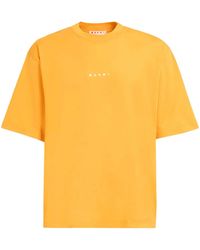 Marni - Logo-Print Cotton T-Shirt - Lyst
