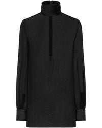Dolce & Gabbana - Semi-Transparent Silk Blouse - Lyst