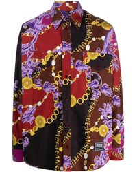 Versace - Chain Couture-print Cotton Shirt - Lyst