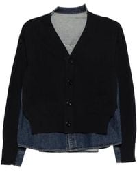 Sacai - Gebreid Denim Vest - Lyst