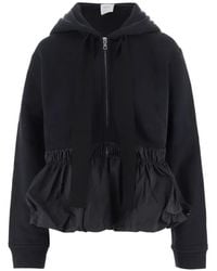 Patou - Ruffled Zip-Up Hoodie - Lyst