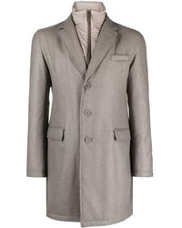Herno - Hybrid High-neck Single-breasted Coat - Lyst