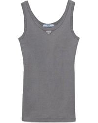 Prada - Ribbed Knit Tank Top - Lyst