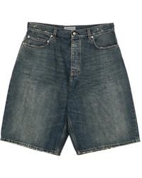 Balenciaga - Short En Jean À Effet Délavé - Lyst
