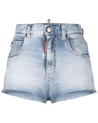 DSquared² - High-waisted Denim Shorts - Lyst
