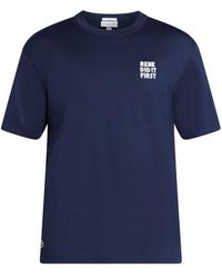Lacoste - Blue Cotton T-shirt - Lyst