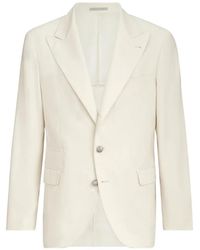 Brunello Cucinelli - Sea Island Cotton Narrow Wale Corduroy Deconstructed Blazer With Large Peak-Lapels And Metal Buttons - Lyst