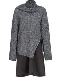 Pinko - Layered Midi Dress With Textured Knit - Lyst