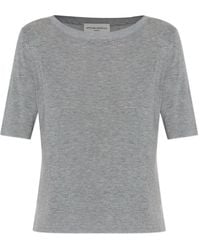 Officine Generale - Ribbed Round Neck T-Shirt - Lyst