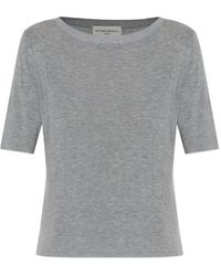 Officine Generale - Ribbed Round Neck T-Shirt - Lyst