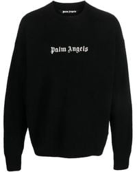 Palm Angels - Maglione girocollo con logo - Lyst