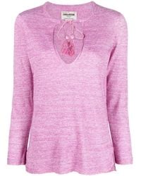 Zadig & Voltaire - Amber Mélange-Effect Knitted Top - Lyst