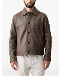 Joop! - Leather Button-Up Jacket - Lyst