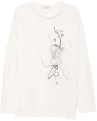 Yohji Yamamoto - T-Shirt Met Grafische Print - Lyst