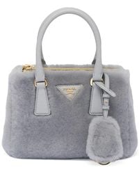 Prada - Galleria Mini-Handtasche Mit Shearling - Lyst