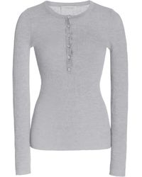 Gabriela Hearst - Julian Ribbed Henley T-Shirt - Lyst