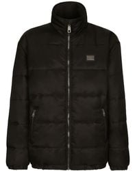 Dolce & Gabbana - Logo-Tag High-Neck Padded Jacket - Lyst