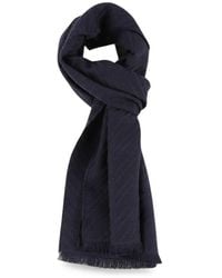 Emporio Armani - Écharpe Frangée En Maille À Chevrons - Lyst