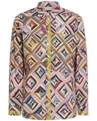Pierre Louis Mascia - Geometric-Print Patchwork-Effect Shirt - Lyst