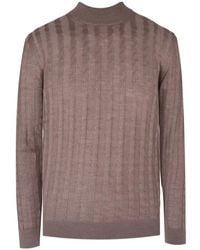 Pal Zileri - Cable-Knit High-Neck Sweater - Lyst