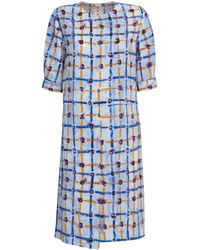 Marni - Floral-Print Asymmetric Midi Dress - Lyst