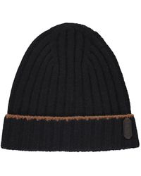 Moorer - Knitted Line Beanie Hat - Lyst