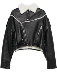 Manokhi - Shearling-Trimmed Leather Jacket - Lyst