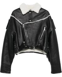 Manokhi - Shearling-Trimmed Leather Jacket - Lyst
