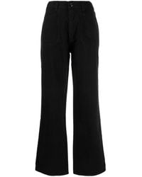 Izzue - Logo-patch Twill Straight-leg Trousers - Lyst