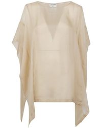 Alberta Ferretti - Sheer Silk Blouse - Lyst