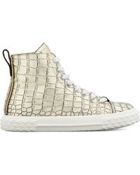 Giuseppe Zanotti - Crocodile-Effect High-Top Sneakers - Lyst