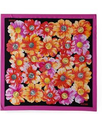 Moschino - Floral-Print Button-Motif Scarf - Lyst