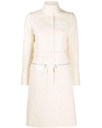 Courreges - Logo Patch Belted Coat - Lyst