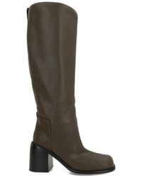 Sergio Rossi - Grainy-Leather Knee-High Boots - Lyst
