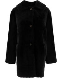 B&W - Button-Fastening Coat - Lyst