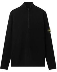 Stone Island - Compass-Patch Half-Zip Sweater - Lyst