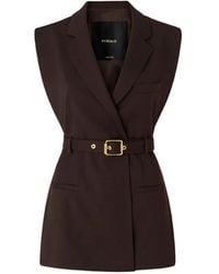 Pinko - Belted Sleeveless Jacket - Lyst