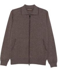 FILIPPO DE LAURENTIIS - Cardigan Zippé En Maille À Chevrons - Lyst