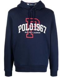 Polo Ralph Lauren - Logo-Print Cotton Hoodie - Lyst